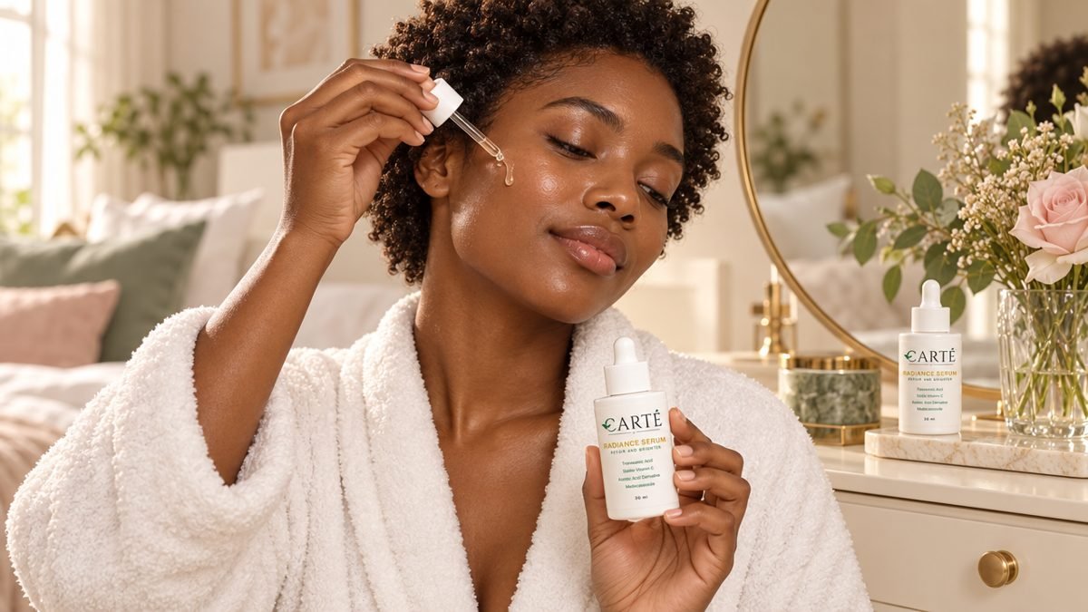 Applying Carté Radiance Serum